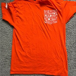 Orange Graphic Pocket T-Shirt